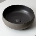 Handgedrechseltes Aufsatzwaschbecken aus hellem oder dunklem Raku-Ton – Prisma Viadurini