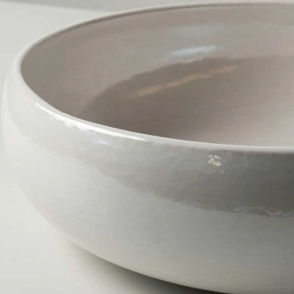 Raku-Ton-Waschtischplatte mit metallischem Craquelé-Glanz – Prisma Viadurini