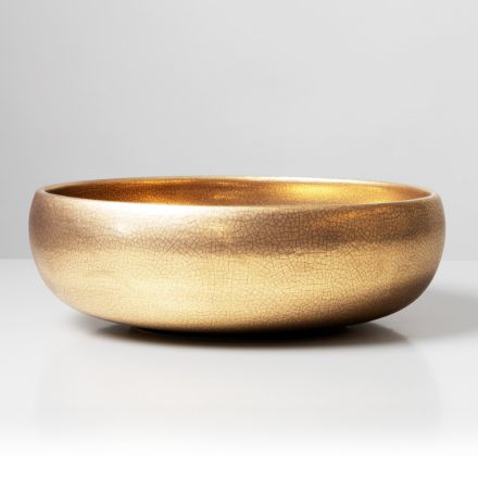 Handgedrehtes Raku-Ton-Waschbecken für die Arbeitsplatte aus Metall - Prisma Viadurini