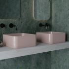 Aufsatzwaschbecken aus Keramik mit Ablaufgarnitur, hergestellt in Italien – Box Viadurini