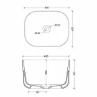 Keramik-Aufsatzwaschbecken aus Keramik im modernen Design Star Rectangular 50x40cm Viadurini