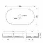 Modernes Design Waschbecken aus Keramik Sun gemacht Italien 65x35 cm Viadurini