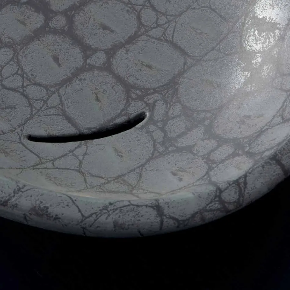 Aufsatzwaschtisch mit grauem Krokodildruck Italy Made Glossy Viadurini