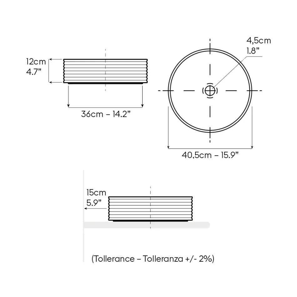 Aufsatzwaschbecken aus silbernem oder weißem Feinsteinzeug - Vibration Viadurini