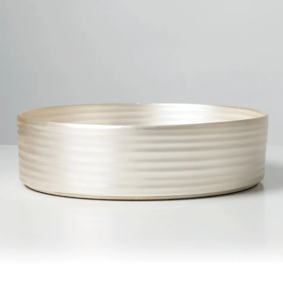 Aufsatzwaschbecken aus silbernem oder weißem Feinsteinzeug - Vibration Viadurini