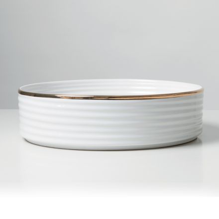 Aufsatzspüle aus Feinsteinzeug mit emaillierter Kante - Vibration Viadurini