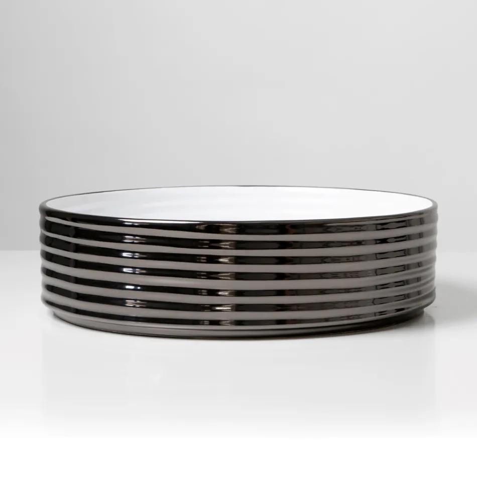 Aufsatzwaschbecken aus gewelltem Feinsteinzeug, hergestellt in Italien - Vibrazione Viadurini