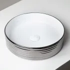 Aufsatzwaschbecken aus gewelltem Feinsteinzeug, hergestellt in Italien - Vibrazione Viadurini