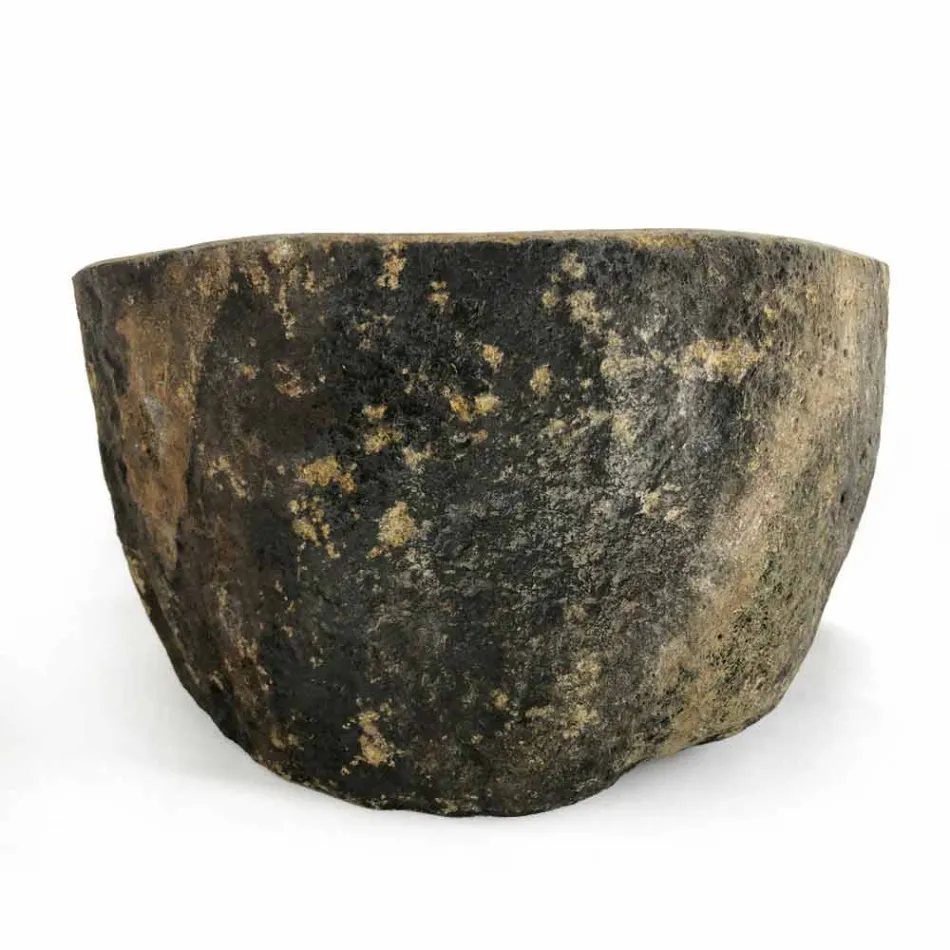 Aufsatzwaschbecken aus natürlichem Flussstein Agra Viadurini