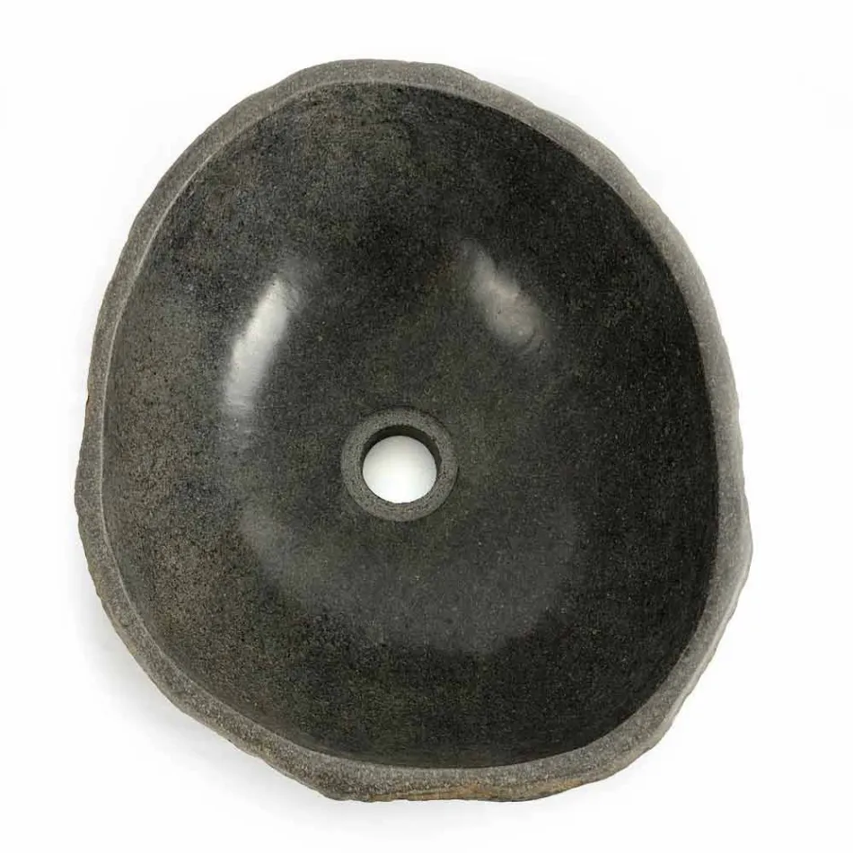 Aufsatzwaschbecken aus natürlichem Flussstein Agra Viadurini