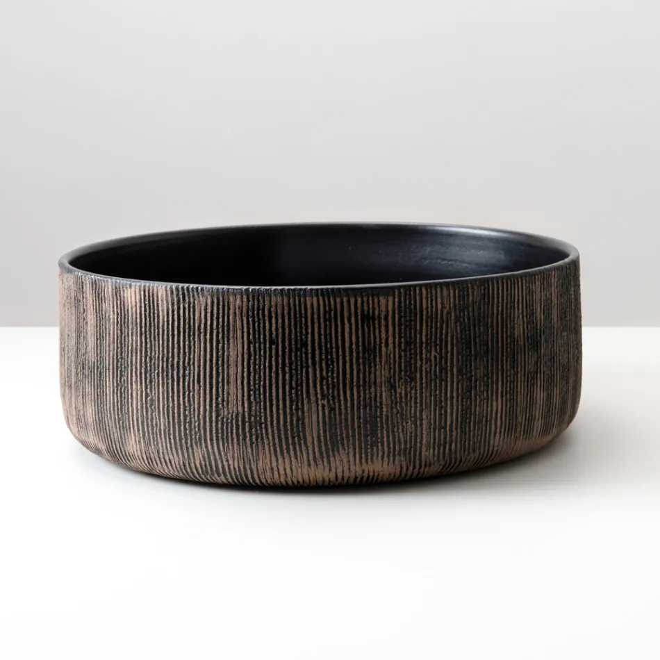 Balance Hand-Stripped Natural Red Earth Aufsatzwaschbecken Viadurini