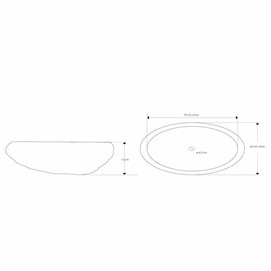 Arbeitsplatte Waschbecken Handgefertigt in River Stone - Aurea Viadurini