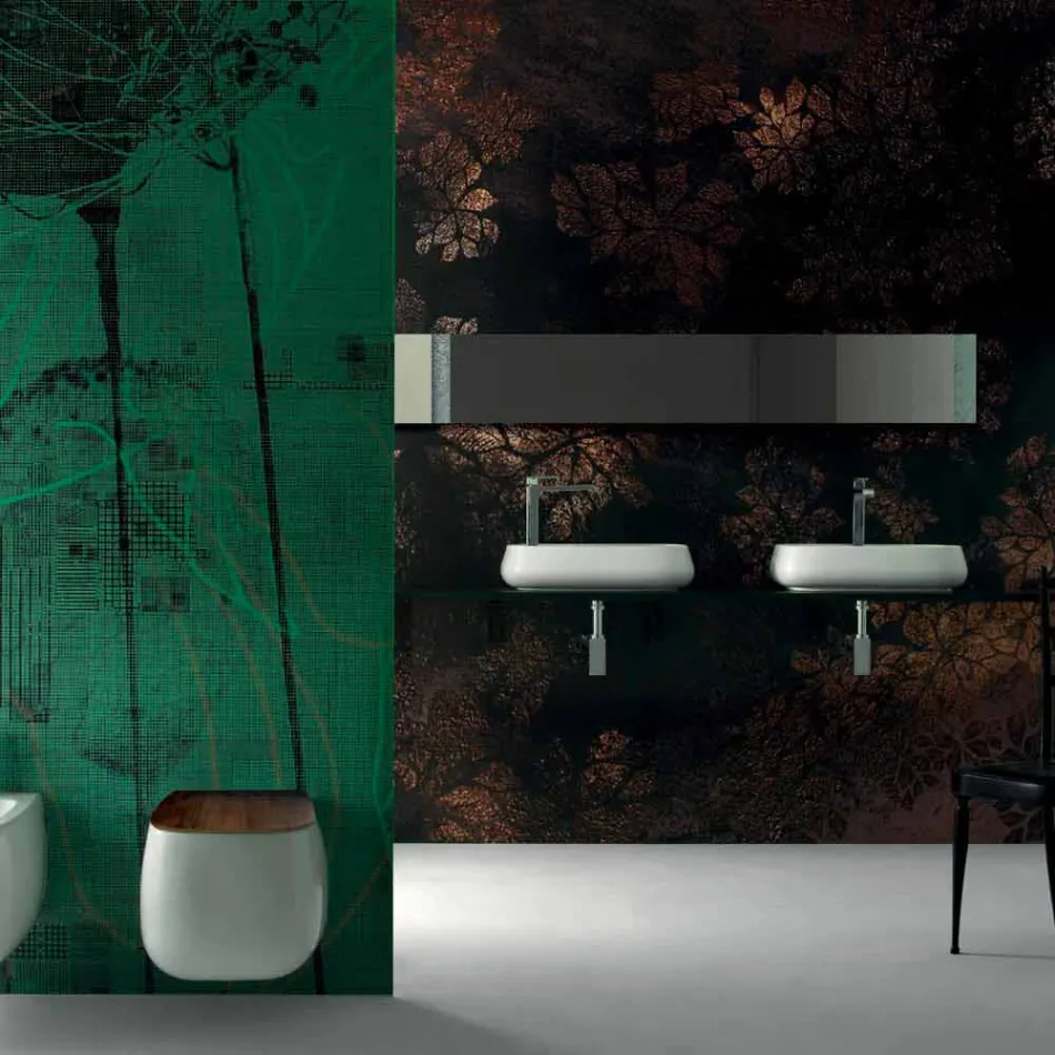 Modernes Aufsatzwaschbecken aus Keramik L 60 cm in Italien, Gaiola Viadurini