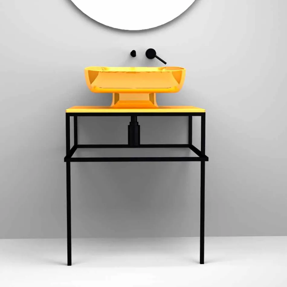 Modernes Aufsatzwaschbecken aus Keramik made in Italy, Reale Viadurini