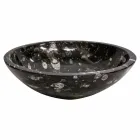 Modernes Aufsatzwaschbecken aus Marmor mit Fossilien - Mesagne Viadurini