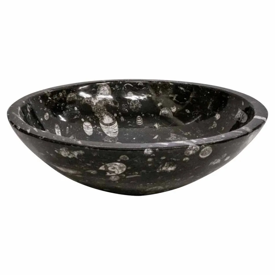 Modernes Aufsatzwaschbecken aus Marmor mit Fossilien - Mesagne Viadurini