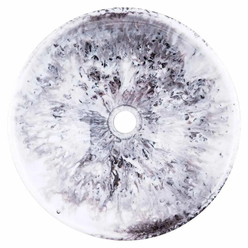 Modernes Aufsatzwaschbecken aus braunem und schwarzem Harz - Dogliola Viadurini