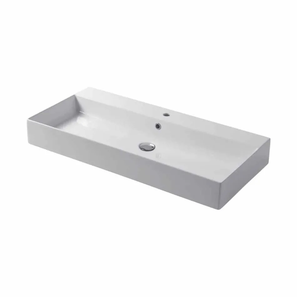 Design Aufsatz- oder Wandwaschbecken aus farbiger Keramik Leivi Viadurini