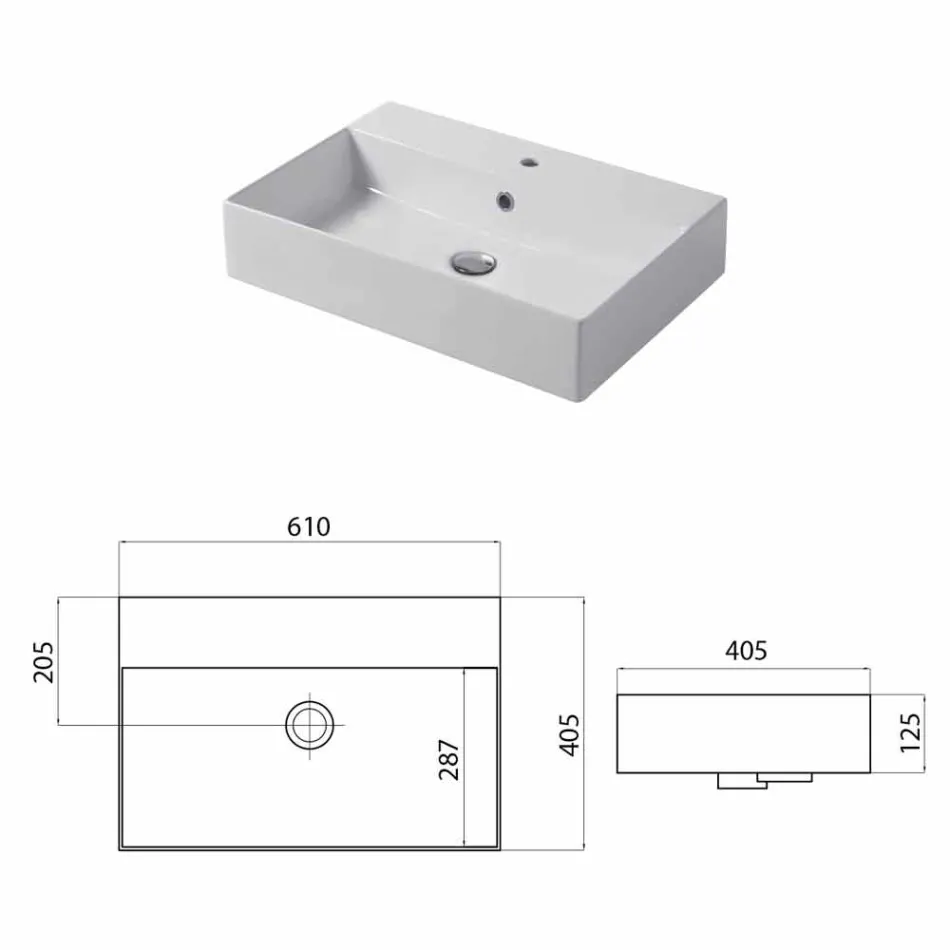 Design Aufsatz- oder Wandwaschbecken aus farbiger Keramik Leivi Viadurini