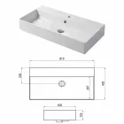 Design Aufsatz- oder Wandwaschbecken aus farbiger Keramik Leivi Viadurini