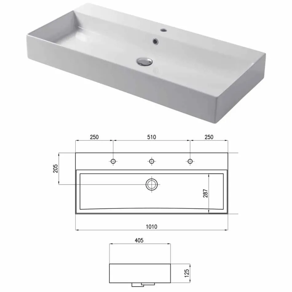 Design Aufsatz- oder Wandwaschbecken aus farbiger Keramik Leivi Viadurini