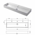 Design Aufsatz- oder Wandwaschbecken aus farbiger Keramik Leivi Viadurini