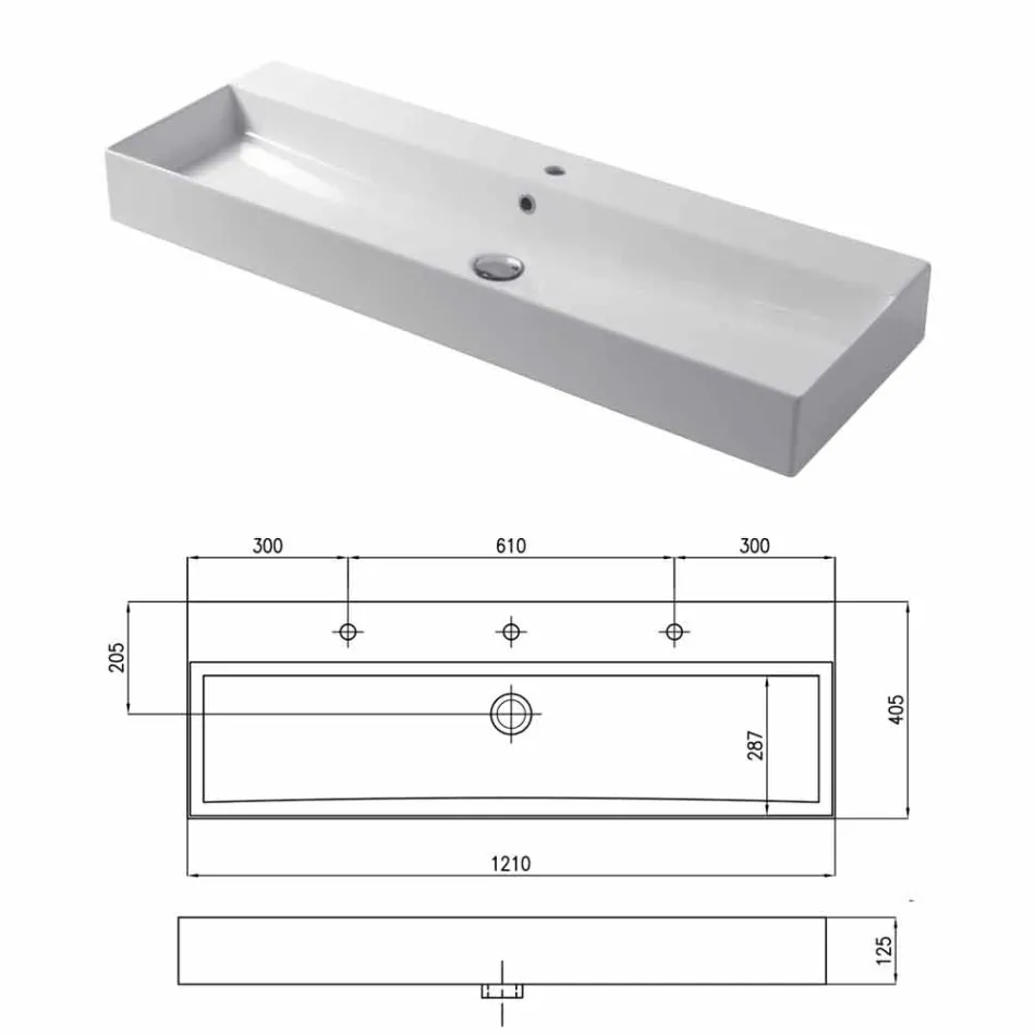 Design Aufsatz- oder Wandwaschbecken aus farbiger Keramik Leivi Viadurini