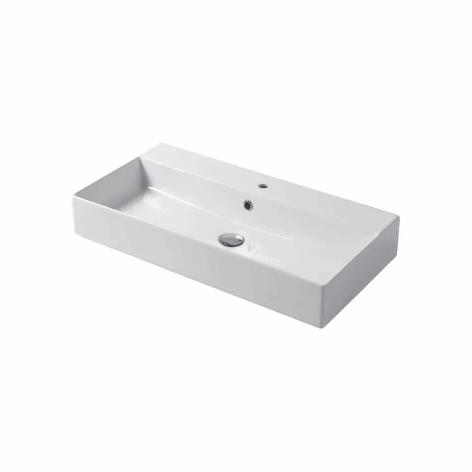 Design Aufsatz- oder Wandwaschbecken aus farbiger Keramik Leivi Viadurini