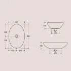 Ovales Aufsatzwaschbecken aus glänzender Keramik Made in Italy - Ferry Viadurini