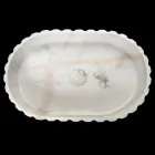 Ovales Aufsatzwaschbecken für das Badezimmer aus weißem Marmor – Cunzit Viadurini