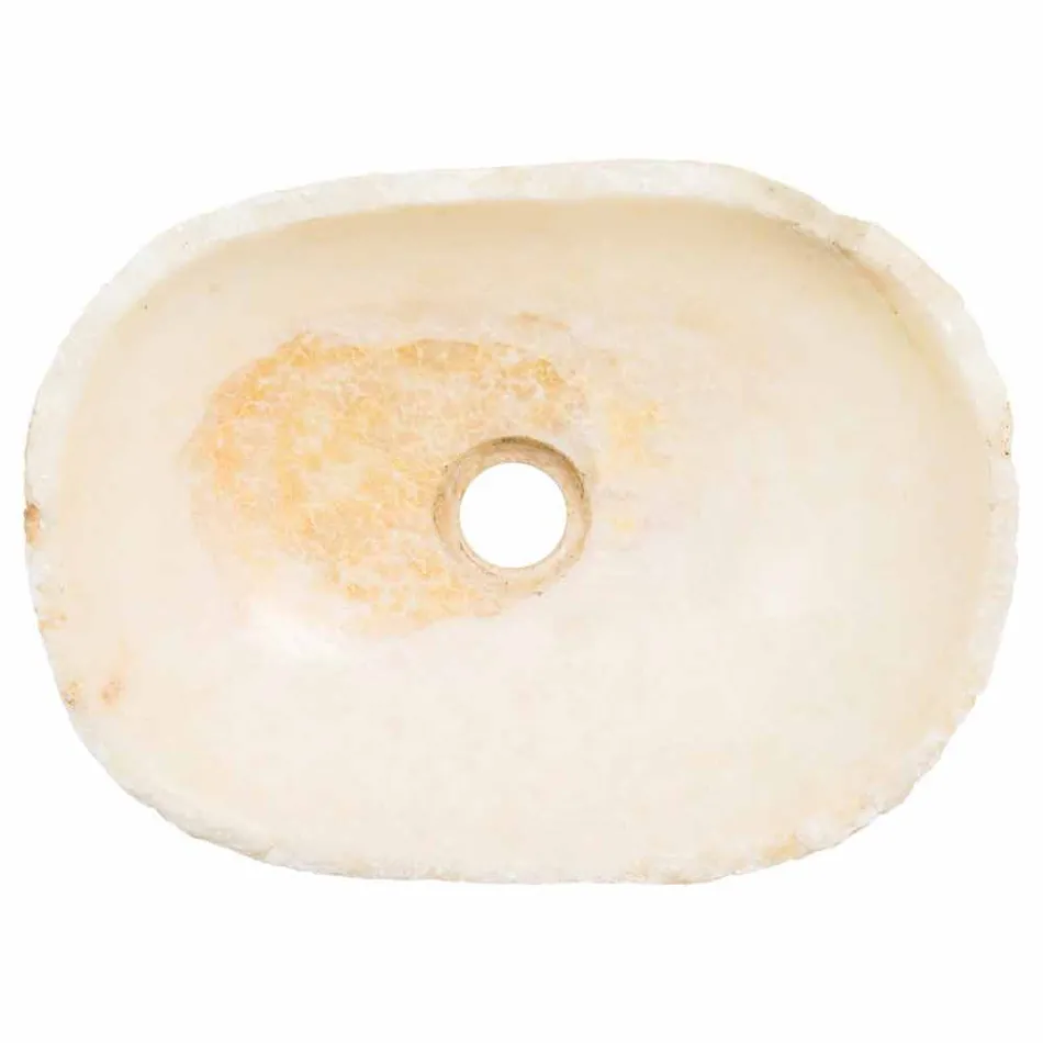 Handgearbeitetes Aufsatzwaschbecken aus Onyxstein - Barolo Viadurini