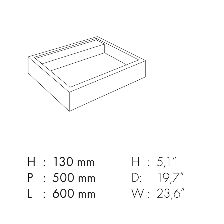 Rechteckiges Aufsatzwaschbecken aus Feinsteinzeug Made in Italy - Cervia Viadurini