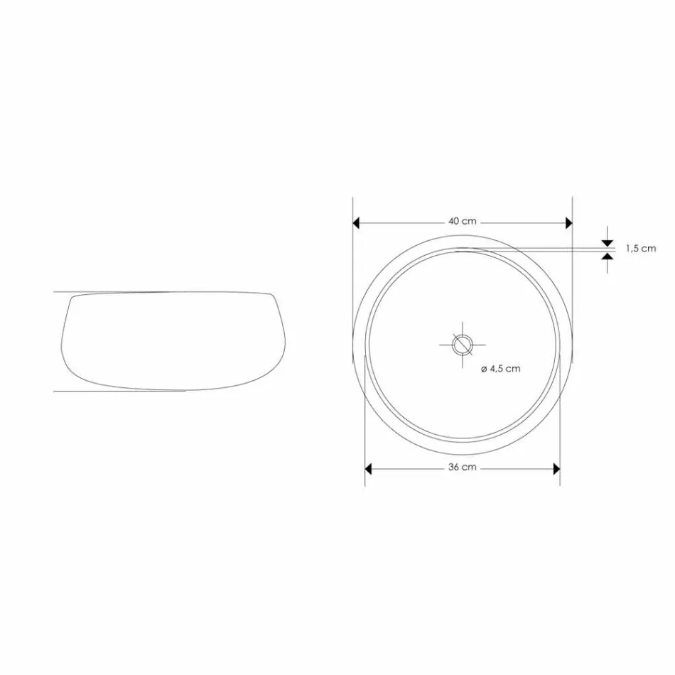 Rundes Waschtisch mit Arbeitsplatte aus reinem Onyx Einzigartiges Design - Ramiro Viadurini