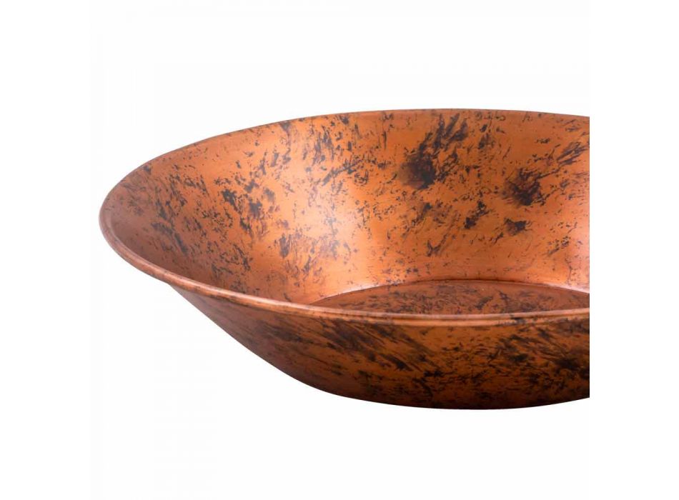 Rundes Aufsatzwaschbecken aus Kupfer von Hand hergestellt, Palosco Viadurini