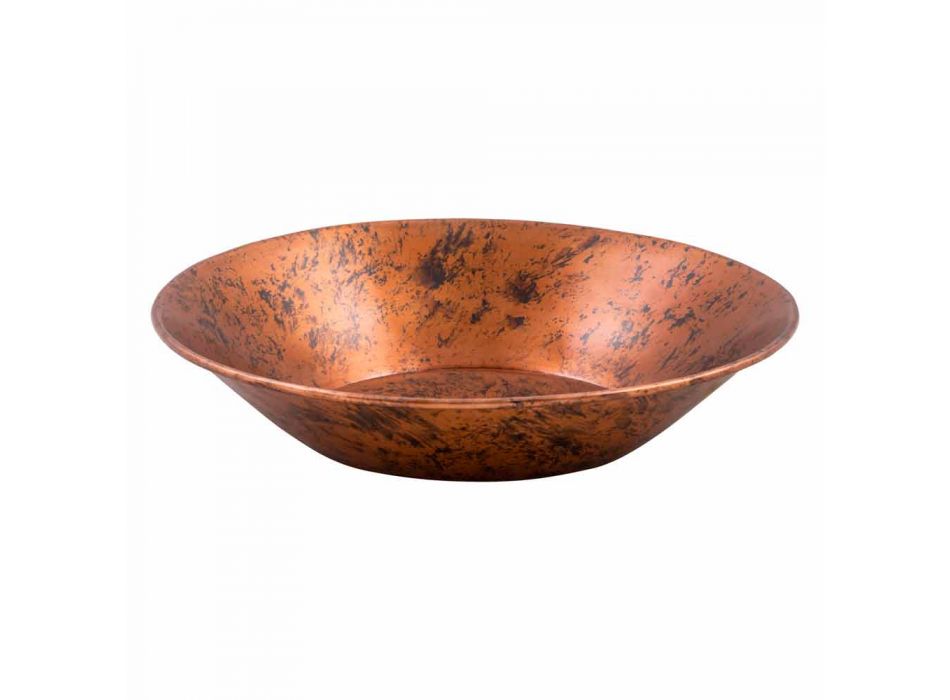 Rundes Aufsatzwaschbecken aus Kupfer von Hand hergestellt, Palosco Viadurini