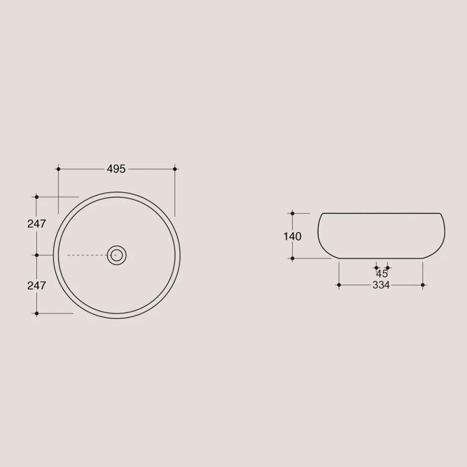 Rundes Aufsatzwaschbecken aus glänzender Keramik Made in Italy - Candito Viadurini