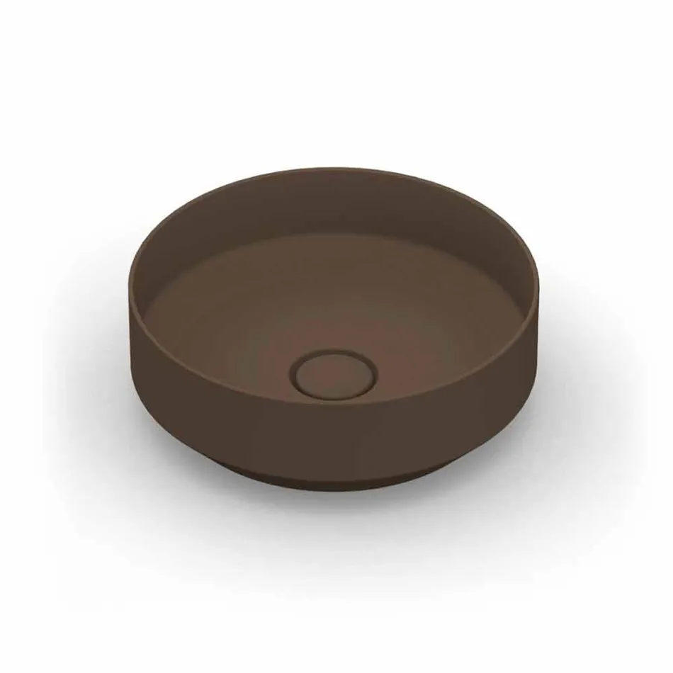 Rundes modernes Aufsatzwaschbecken aus Keramik made in Italy, Yoel Viadurini