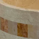 aus runden Waschbecken aus Naturstein Clio Weiß Viadurini