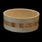 aus runden Waschbecken aus Naturstein Clio Weiß Viadurini