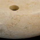 aus runden Waschbecken aus Naturstein Layla Weiß Viadurini