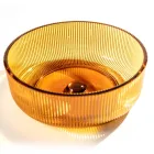 Rundes Aufsatzwaschbecken aus venezianischem Plissè-Glas, hergestellt in Italien – Zirkon Viadurini