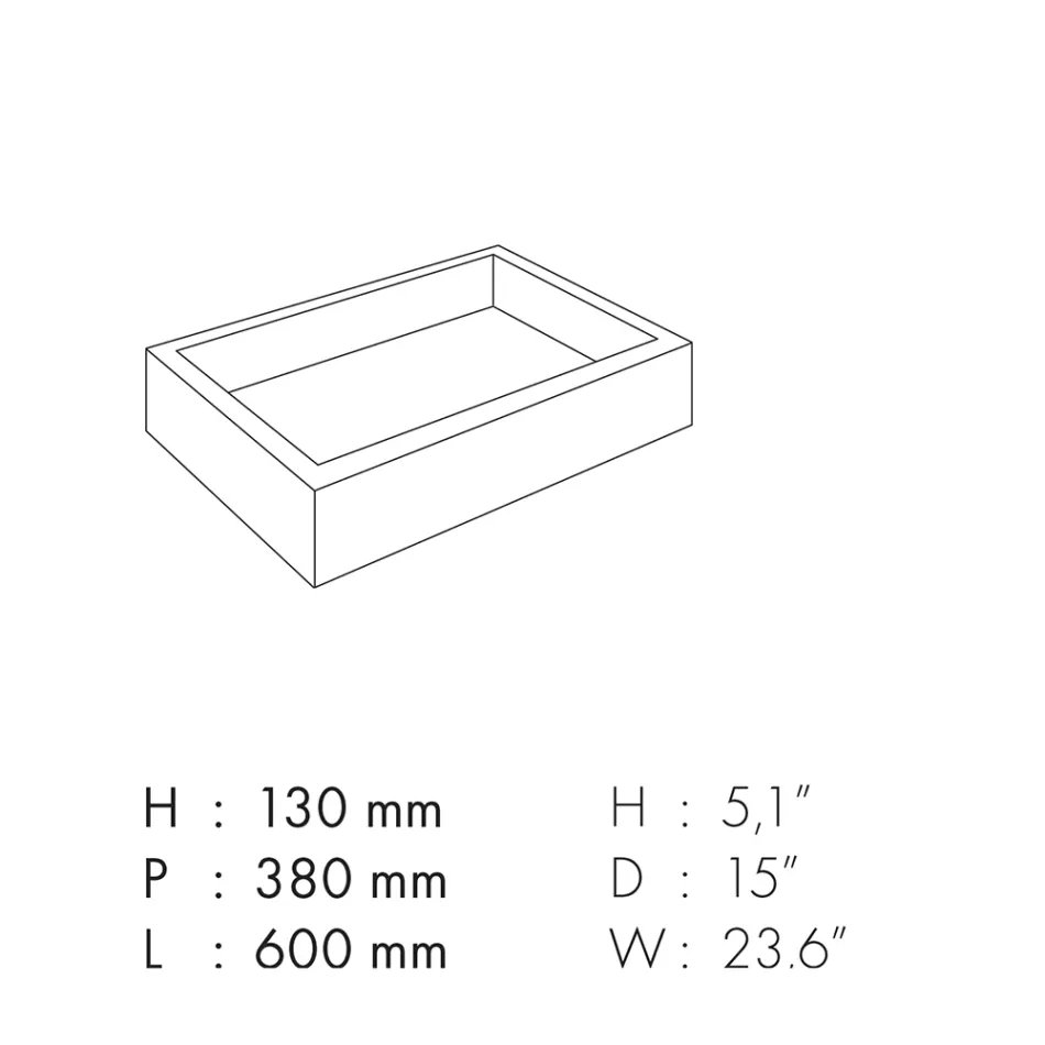 Rechteckiges Badezimmer-Waschbecken aus Feinsteinzeug Made in Italy - Ludmilla Viadurini