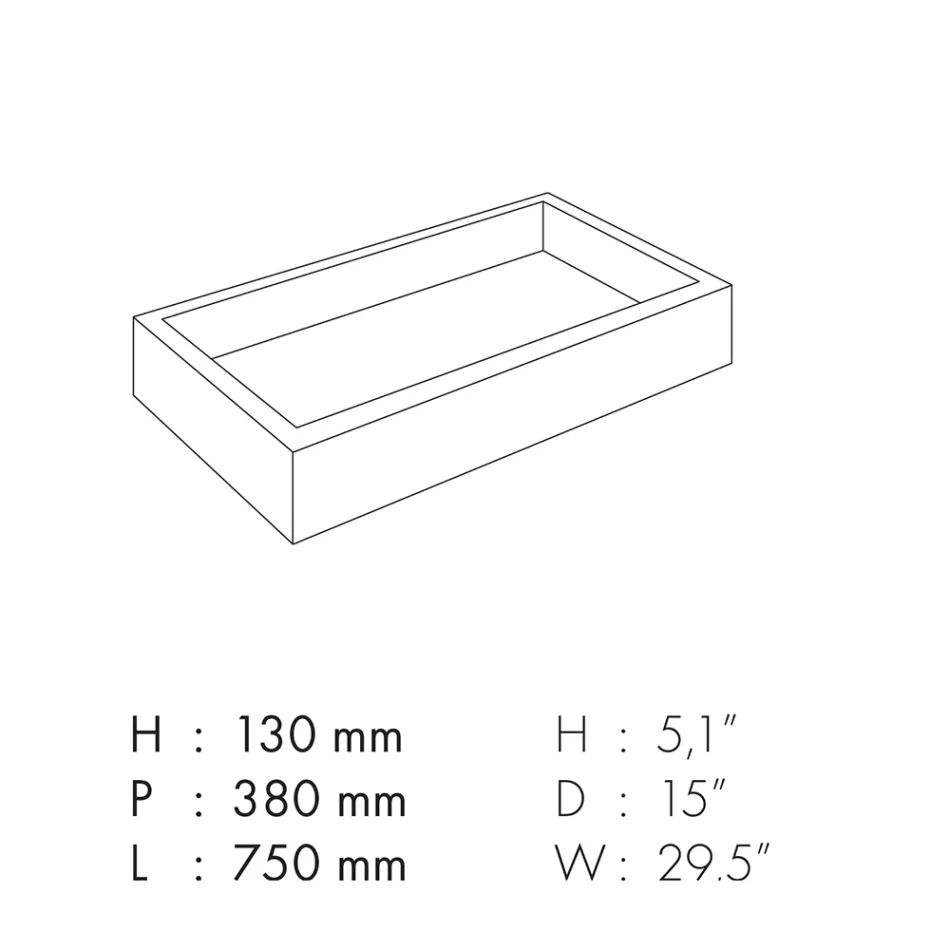 Rechteckiges Badezimmer-Waschbecken aus Feinsteinzeug Made in Italy - Ludmilla Viadurini
