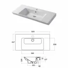 Einbauwaschbecken und Halterung aus weißer Keramik oder farbiger Maida Viadurini