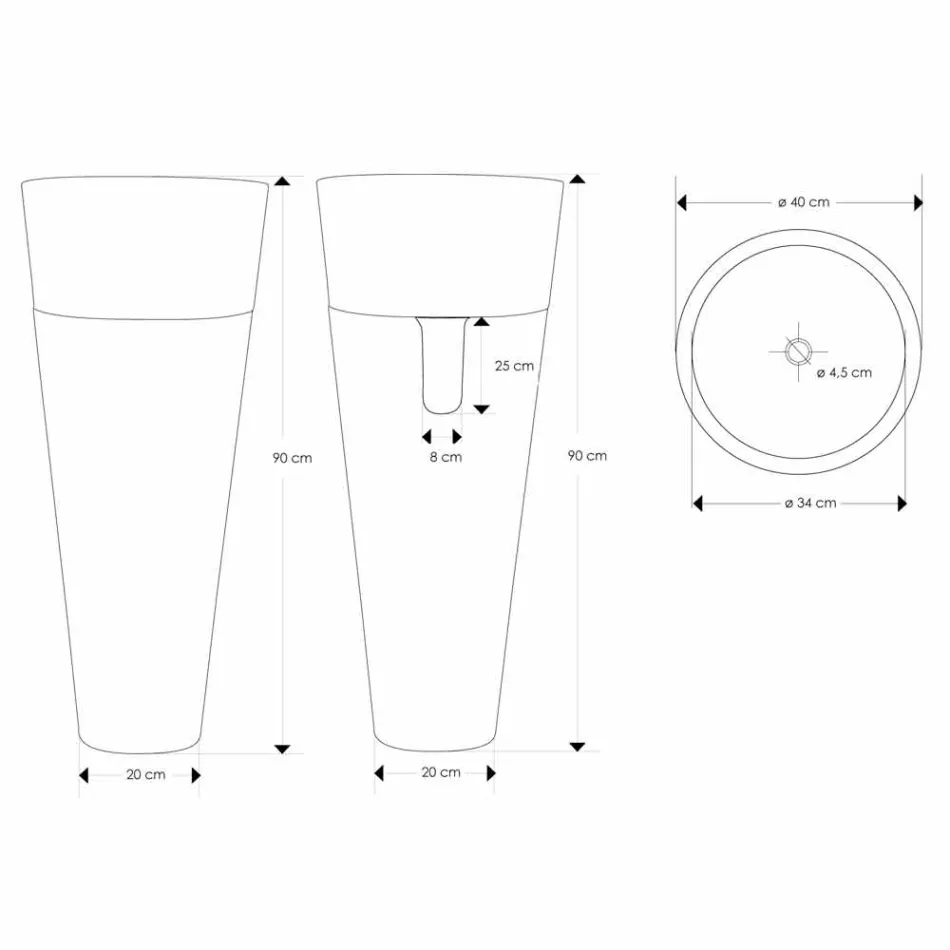 Modernes freistehendes Säulenwaschbecken aus weißem Marmor - Merlo Viadurini
