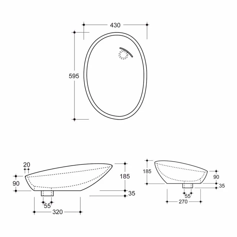 Sockel Waschbecken aus Keramik in Italien gemacht Viadurini