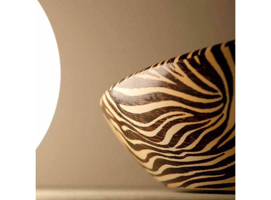Designer Keramik-Aufsatzwaschtisch mit orangefarbenem Zebra Made in Italy Glossy