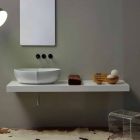 Arbeitsplatte Design Waschbecken in weißer Keramik in Italien Oscar gemacht Viadurini