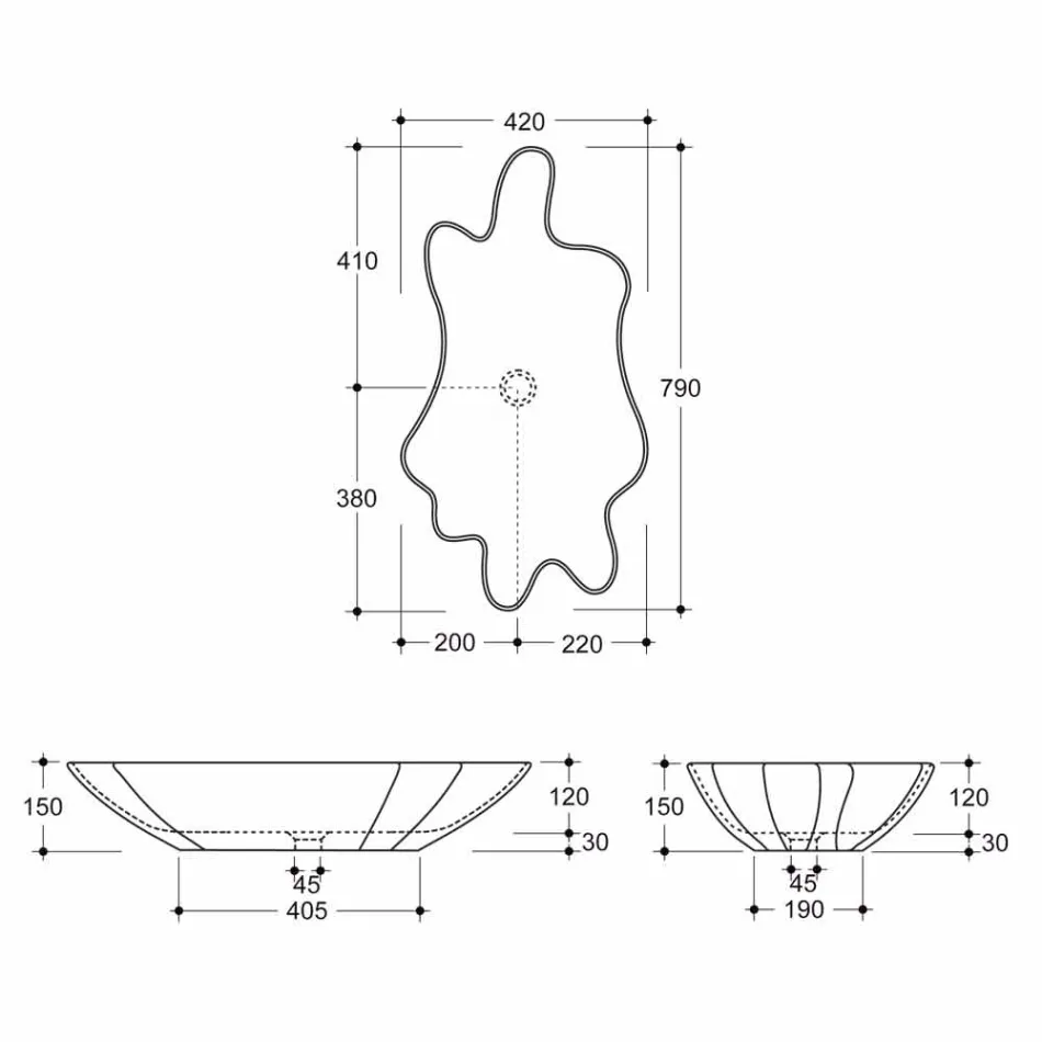 Keramik-Aufsatzwaschbecken des modernen Designs hergestellt in Italien Rayan Viadurini