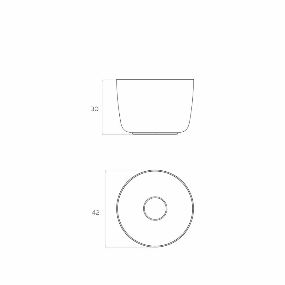 Freistehendes rundes freistehendes Waschbecken in Italien, Lallio Viadurini